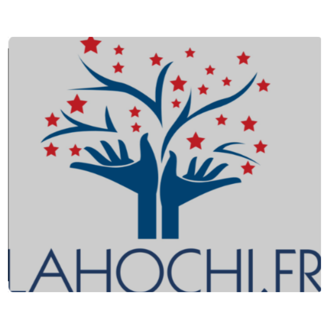 logo Lahochi Carré lotus mains et titre societe
