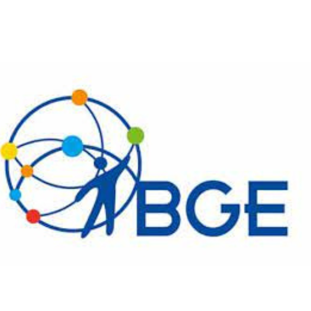 logo bge Carré lotus mains et titre societe